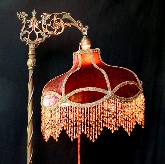 Victorian Lampshade and Antique Bridge Lamp